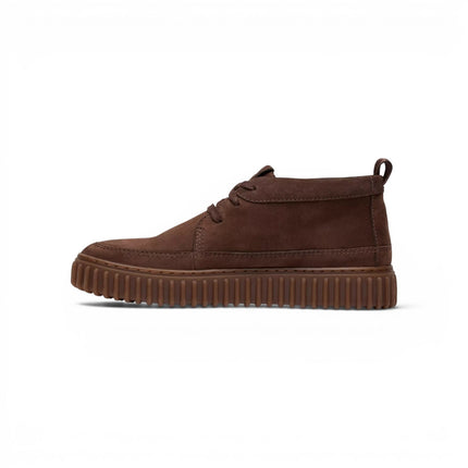 Stivaletti Stringati Wallabee Uomo in Pelle Nabuk Marrone | Clarks 26184694 Torhill Lace Hi BROWN Clarks 
