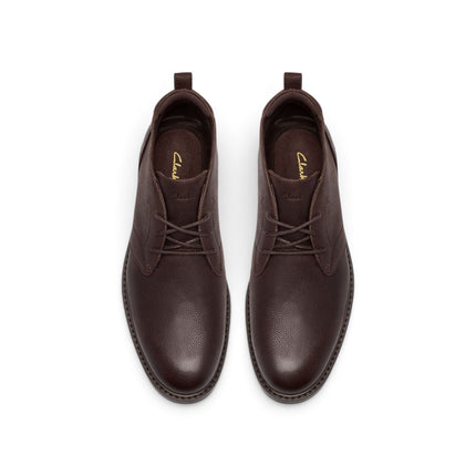 Polacchine Stivaletti Uomo in Pelle Martellata Testa di Moro | Clarks 26327143 ALDWIN2 CHUKKA BROWN Clarks 
