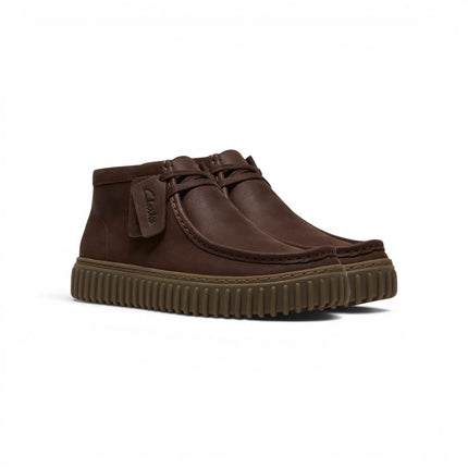 Stivaletti Stringati Wallabee Uomo in Pelle Nabuk Marrone | Clarks 26327242 Torhill Hi BROWN Clarks 