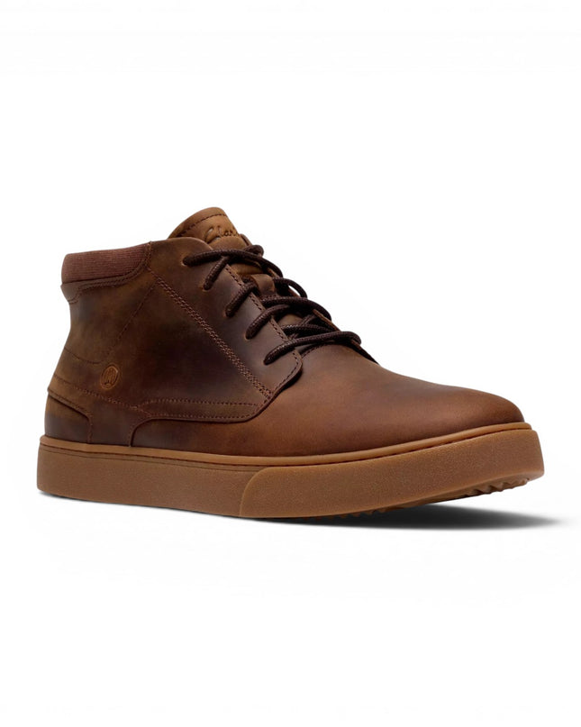 Stivaletto Stringato Uomo in Pelle Ingrassato Marrone 26327459 Lydford Mid BROWN Clarks 