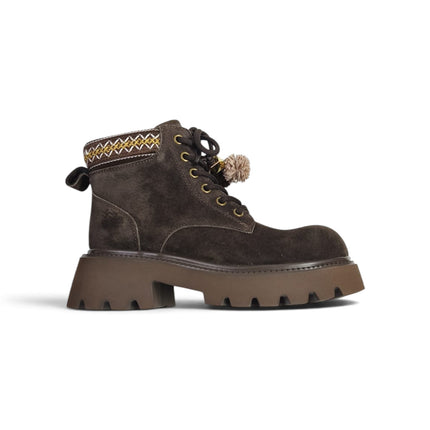 Anfibo Donna con Nappine in Camoscio Marrone | Exe 252800 BROWN Exe 