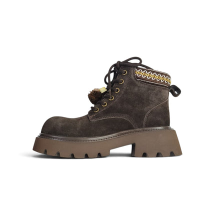 Anfibo Donna con Nappine in Camoscio Marrone | Exe 252800 BROWN Exe 