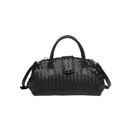 Borsa Donna con Tracolla in Ecopelle Intrecciata Nera | Exe B2409 BLACK Exe 