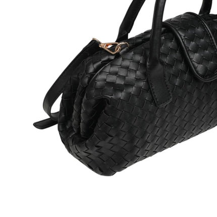 Borsa Donna con Tracolla in Ecopelle Intrecciata Nera | Exe B2409 BLACK Exe 