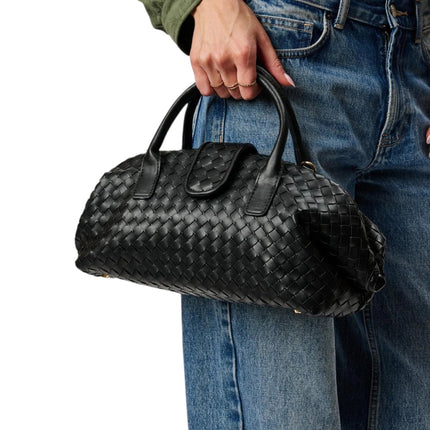 Borsa Donna con Tracolla in Ecopelle Intrecciata Nera | Exe B2409 BLACK Exe 
