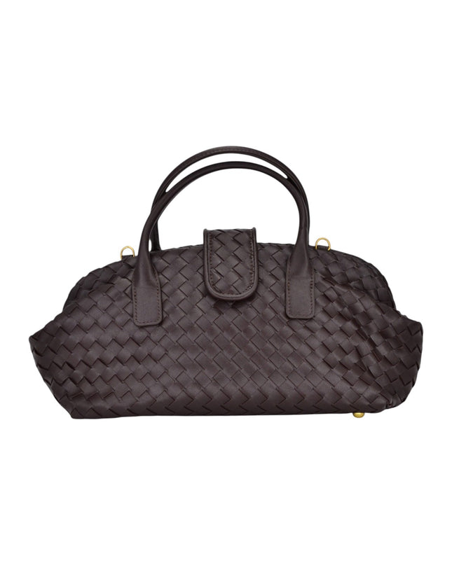 Borsa Donna con Tracolla in Ecopelle Intrecciata Marrone | Exe B2409 BROWN Exe 