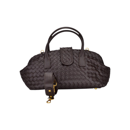 Borsa Donna con Tracolla in Ecopelle Intrecciata Marrone | Exe B2409 BROWN Exe 