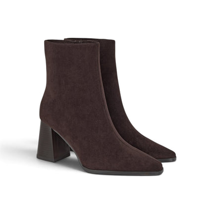 Stivaletti Donna a Punta con Tacco in Eco Camoscio Marrone | Exe EX2643 DARK BROWN Exe 