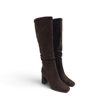 Stivale Donna con Tacco in Ecopelle Marrone | Exe M6737 BROWN Exe 