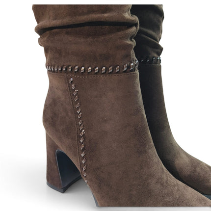 Stivale Donna con Tacco in Ecopelle Marrone | Exe M6737 BROWN Exe 