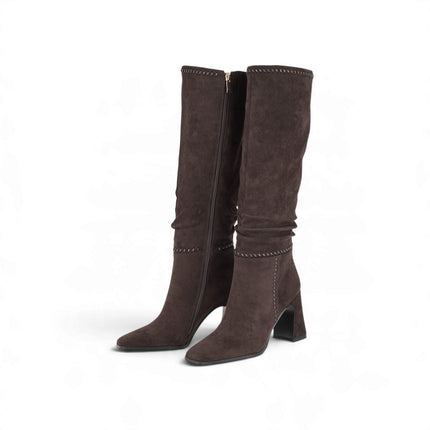 Stivale Donna con Tacco in Ecopelle Marrone | Exe M6737 BROWN Exe 