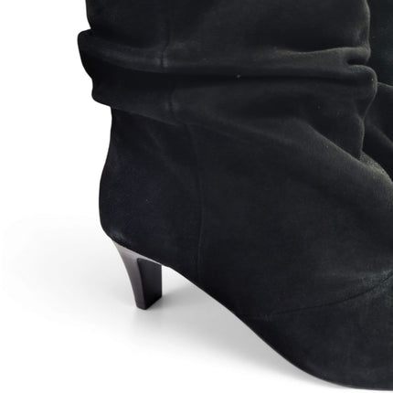Stivaletto Donna Tubolare con Tacco in Camoscio Nero | Exe X370V BLACK Exe 