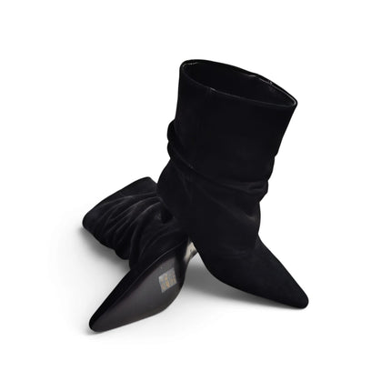 Stivaletto Donna Tubolare con Tacco in Camoscio Nero | Exe X370V BLACK Exe 
