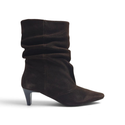 Stivaletto Donna Tubolare con Tacco in Camoscio Marrone | Exe X370V BROWN Exe 