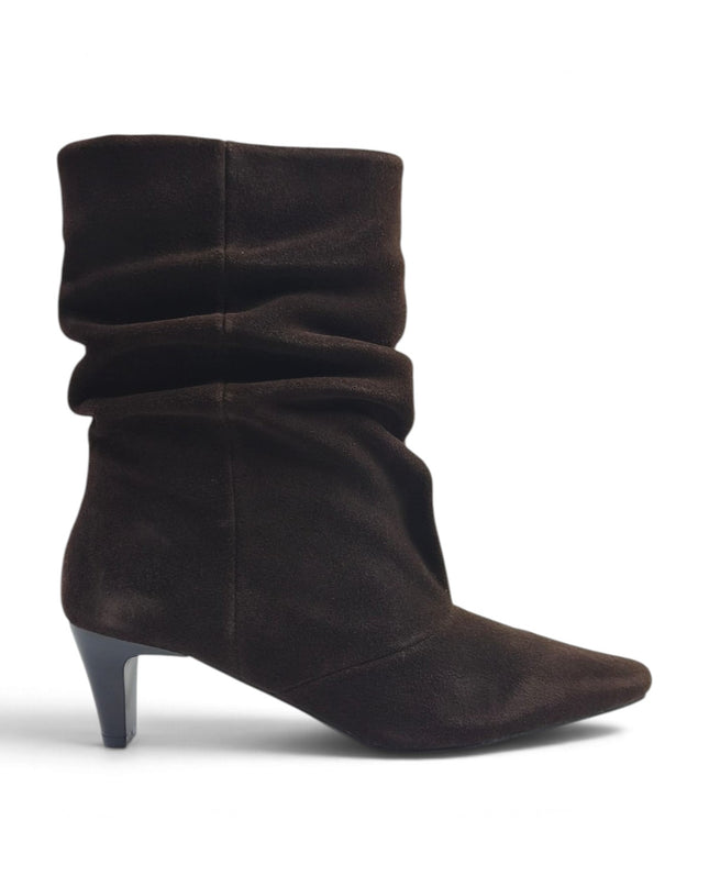 Stivaletto Donna Tubolare con Tacco in Camoscio Marrone | Exe X370V BROWN Exe 