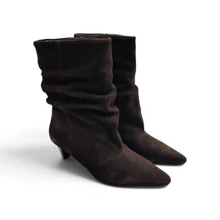 Stivaletto Donna Tubolare con Tacco in Camoscio Marrone | Exe X370V BROWN Exe 