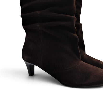 Stivaletto Donna Tubolare con Tacco in Camoscio Marrone | Exe X370V BROWN Exe 