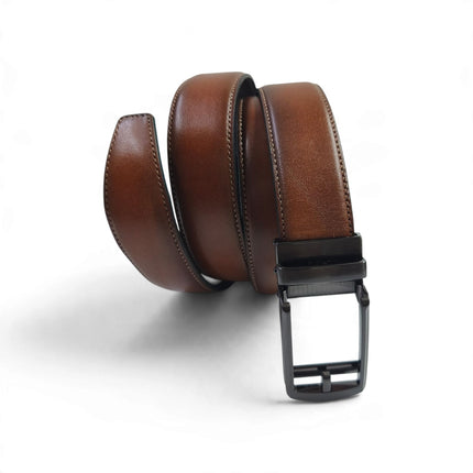 Cintura Uomo con Chiusura e Regolazione a Scatto in Pelle Marrone Cuoio | Frau A248C BROWN Frau 