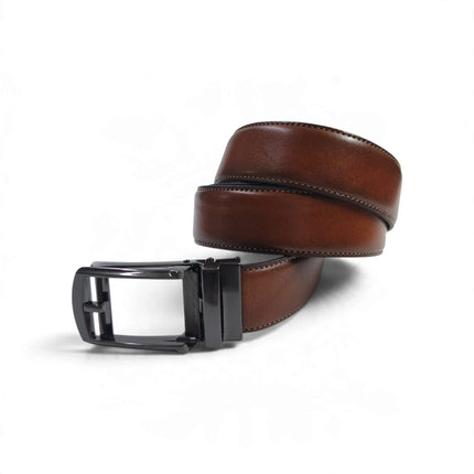 Cintura Uomo con Chiusura e Regolazione a Scatto in Pelle Marrone Cuoio | Frau A248C BROWN Frau 
