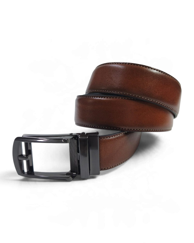 Cintura Uomo con Chiusura e Regolazione a Scatto in Pelle Marrone Cuoio | Frau A248C BROWN Frau 