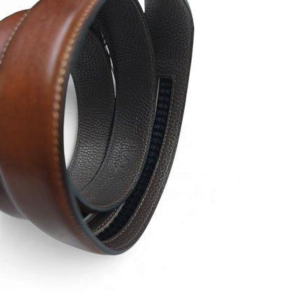 Cintura Uomo con Chiusura e Regolazione a Scatto in Pelle Marrone Cuoio | Frau A248C BROWN Frau 