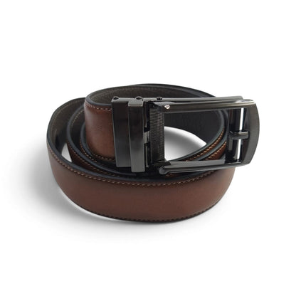 Cintura Uomo con Chiusura e Regolazione a Scatto in Pelle Marrone Cuoio | Frau A248C BROWN Frau 