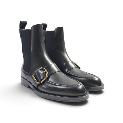 Stivaletto Chelsea Donna Tacco Basso in Pelle Nera | Frau A84N6 BLACK Frau 