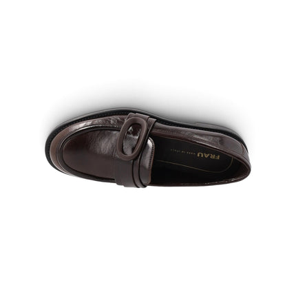 Mocassini Donna Pelle Lucida Marrone Chocolate | Frau A90S4 CHOCOLATE Frau 