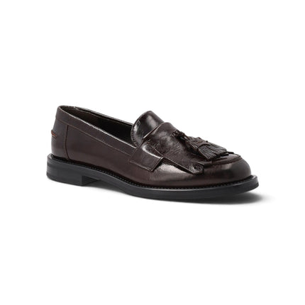 Mocassino Donna con Frange Nappine in Pelle Chocolate | Frau A90S7 CHOCOLATE Frau 