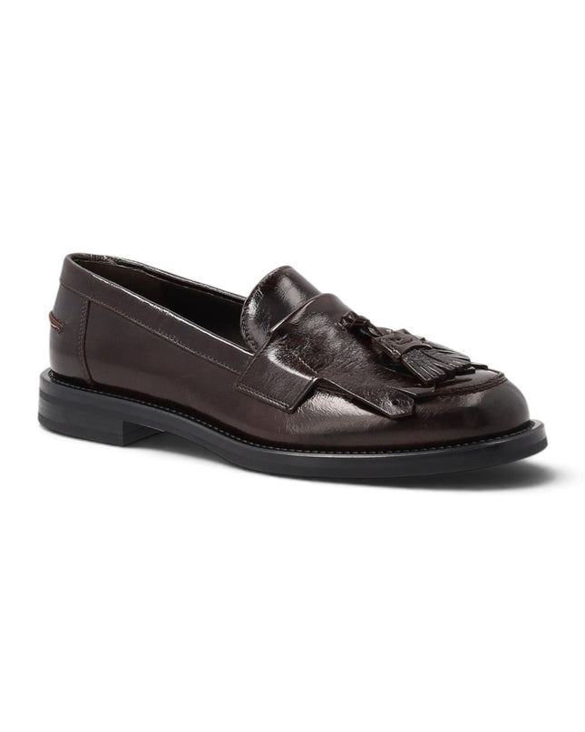 Mocassino Donna con Frange Nappine in Pelle Chocolate | Frau A90S7 CHOCOLATE Frau 