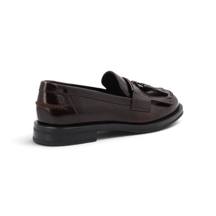 Mocassino Donna con Frange Nappine in Pelle Chocolate | Frau A90S7 CHOCOLATE Frau 