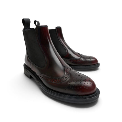 Stivaletti Chelsea Oxford Donna in Pelle Bordo | Frau A95Z2 BORDO Frau 