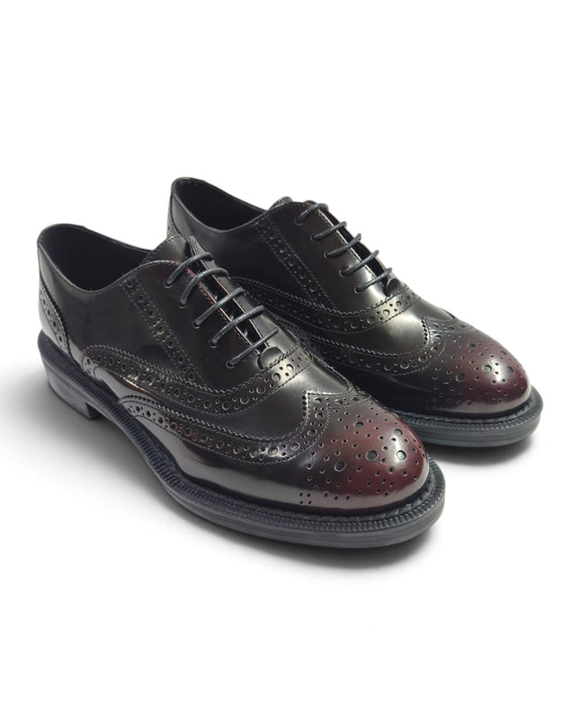 Francesina Oxford Donna con Monogramma in Pelle Bordo | Frau A95Z6 BORDO Frau 