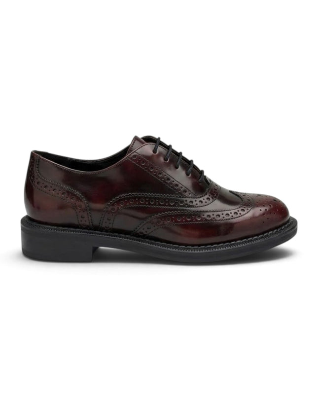 Francesina Oxford Donna con Monogramma in Pelle Bordo | Frau A95Z6 BORDO Frau 