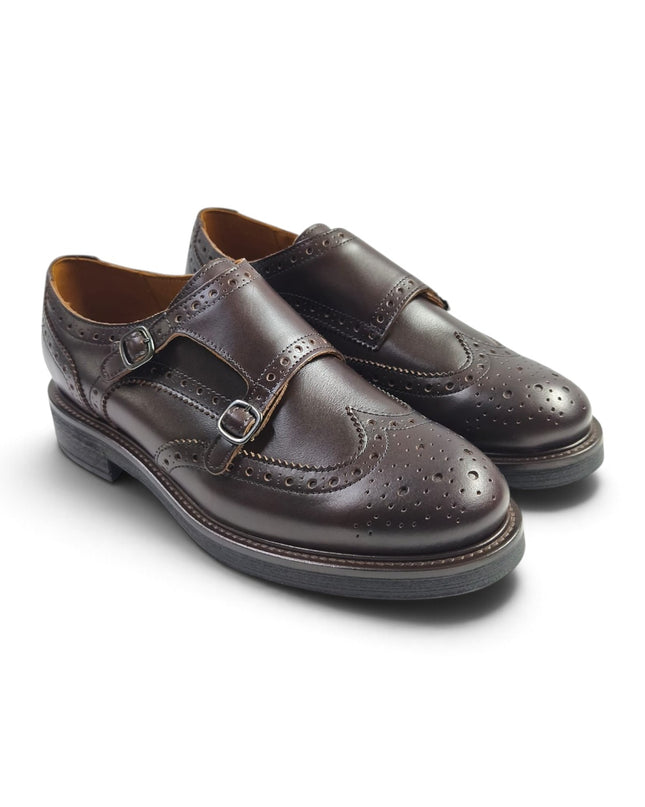 Mocassino Diplomatico Oxford Donna con Monogramma in Pelle Marrone | Frau A96N5 COFFEE Frau 