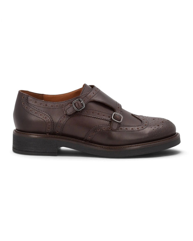 Mocassino Diplomatico Oxford Donna con Monogramma in Pelle Marrone | Frau A96N5 COFFEE Frau 