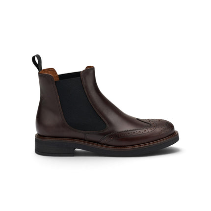 Stivaletti Chelsea Oxford Donna in Pelle Marrone Coffee | Frau A96N6 COFFEE Frau 