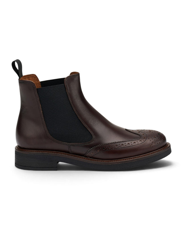 Stivaletti Chelsea Oxford Donna in Pelle Marrone Coffee | Frau A96N6 COFFEE Frau 