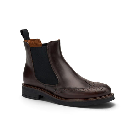 Stivaletti Chelsea Oxford Donna in Pelle Marrone Coffee | Frau A96N6 COFFEE Frau 