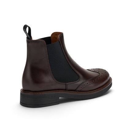 Stivaletti Chelsea Oxford Donna in Pelle Marrone Coffee | Frau A96N6 COFFEE Frau 