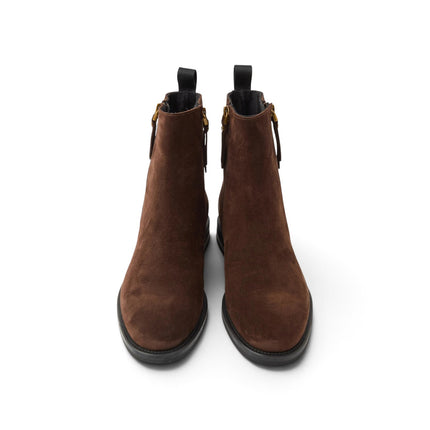 Stivaletti Donna Doppia Zip in Camoscio Cacao Marrone | Frau A98C6 CACAO Frau 