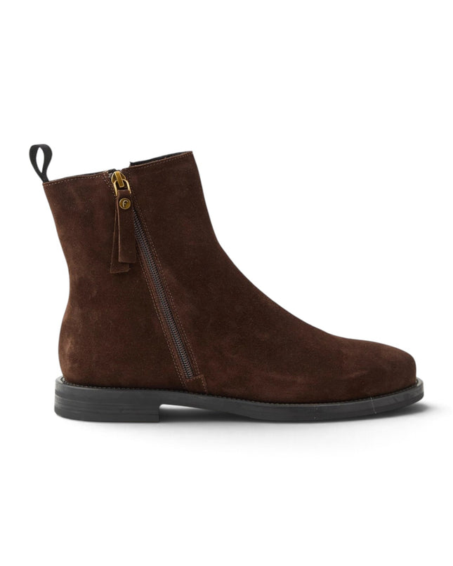 Stivaletti Donna Doppia Zip in Camoscio Cacao Marrone | Frau A98C6 CACAO Frau 