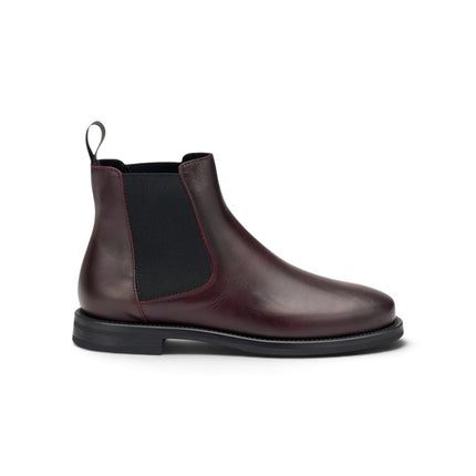 Stivaletti Chelsea Donna Tacco Basso in Pelle Bordo | Frau A98N3 BORDO Frau 