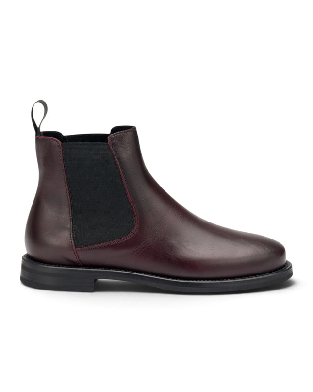 Stivaletti Chelsea Donna Tacco Basso in Pelle Bordo | Frau A98N3 BORDO Frau 