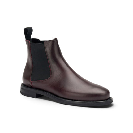 Stivaletti Chelsea Donna Tacco Basso in Pelle Bordo | Frau A98N3 BORDO Frau 