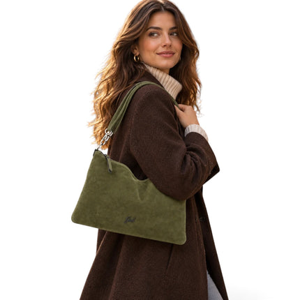 Borsa Trsformabile con Tracolla in Pelle e Camoscio Forest Green Verde | Gabs BEYONCE EW MEDIUM FOREST GREEN Gabs 
