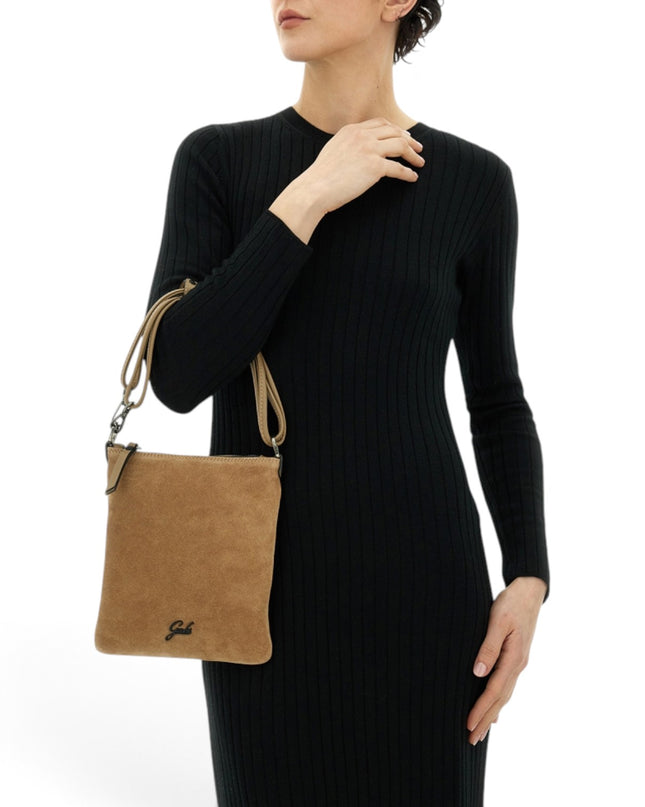 Borsello Pochette Donna con Tracolla in Pelle e Camoscio Cappuccino Beige | Gabs BEYONCE NS MEDIUM CAPPUCCINO Gabs 
