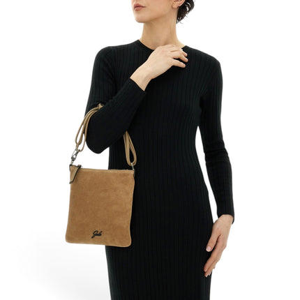 Borsello Pochette Donna con Tracolla in Pelle e Camoscio Cappuccino Beige | Gabs BEYONCE NS MEDIUM CAPPUCCINO Gabs 