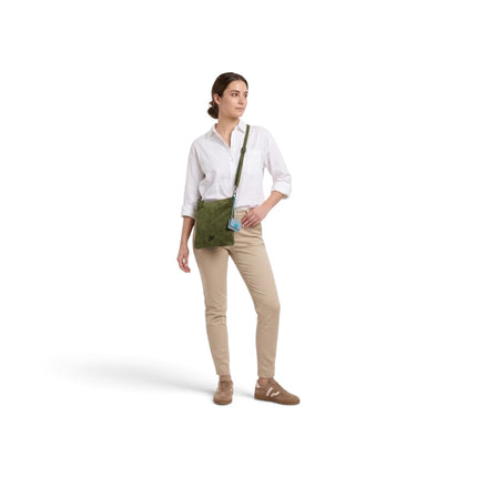 Borsello Pochette Donna con Tracolla in Pelle e Camoscio Forest Green | Gabs BEYONCE NS MEDIUM FOREST GREEN Gabs 