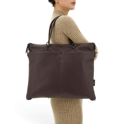 Borsa Work Convertibile e Trasformabile con Tracolla e Tasche Esterne in Pelle Mokka Moro | Gabs G3 PLUS LARGE MULTITASKING MOKA Gabs 